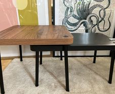 Modern Nesting Side Tables Wood & Black