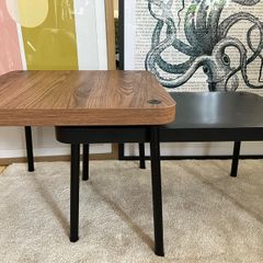 Modern Nesting Side Tables Wood & Black