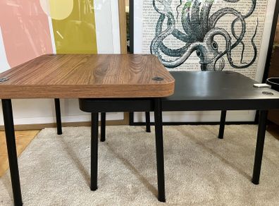 Modern Nesting Side Tables Wood & Black