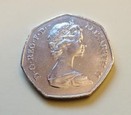 UK 1973 Elizabeth II 50 Pence for sale