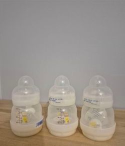 3 Brand New MAM Newborn Anti Colic Bottle with Teat Extra Slow Flow Self Sterilising and Easy Clean