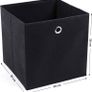 Set of 6 Foldable Storage Boxes, Fabric Storage Cubes, Clothes Organiser, Toy Bins with Grommet, 30 x 30 x 30 cm, for Bedroom, Living Room, Black Image 4
