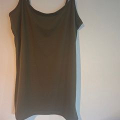 Olive string vest.