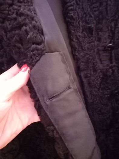 As New!! 1950s Vintage Wool Winter Astrakhan Swing Coat