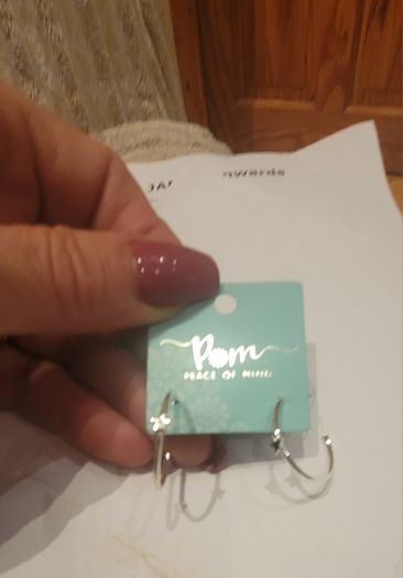Peace of Mind Silver Plated Hoop Earrings with Stars