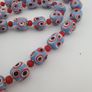 Antique Venetian Style Sky Blue Eyes & Venetian WhiteHeart Glass Beads Necklace Image 10