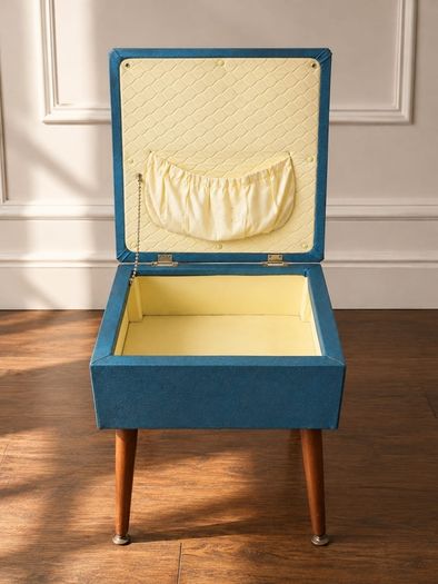 Vintage SHERBORNE Sewing Box  Foot Stool