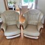 3 piece cream natuzzi leather suite Image 2