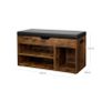 Shoe bench with 3 compartments shoe bench, bench, upholstered, 3 open compartments, storage space under the seat, shoe storage, hallway, living room, bedroom, load capacity up to 150 kg, vintage, dark brown Image 3