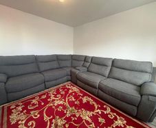 Mila Large Corner Sofa with Console and Power Recliner - Grey