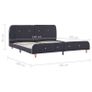 Bed Frame Dark Grey Fabric 150x200 cm Image 2