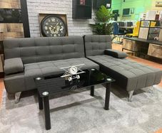 Dark grey fabric Nordic Comfort Chaise Sofa,198cm