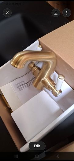 Brushed brass tap