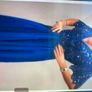 Beautiful blue dress with bespoke headpiece Image 2