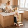 Learning Tower with Removable Step Stool, 2-in-1 Wooden Learning Tower for Kids with Blackboard, 3 Adjustable Height, Step Stool for Kitchen Bathroom Kids 2-6 Year Old Image 5