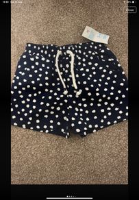 shorts Bnwt navy polka dot age 3-4 primark 100% cotton
