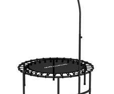 Rebounder Trampoline, 5-stage adjustable handle, Workout Trampoline, Black
