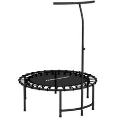 Rebounder Trampoline, 5-stage adjustable handle, Workout Trampoline, Black