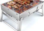 Stainless Steel BBQ Barbecue Grill , Portable Folding Charcoal BBQ Grill Table Desktop Barbecue Smoker Grill for Outdoor Picnic Garden Terrace Camping Trip