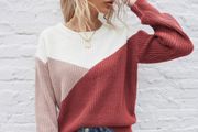 Color Block Drop Shoulder Sweater