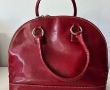 Red Leather Italian Made Handbag