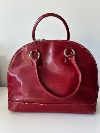Red Leather Italian Made Handbag