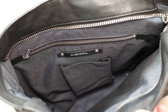 Diesel Leather Shoulder Bag with zip detail