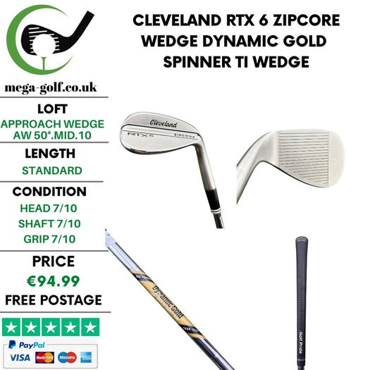 Cleveland RTX 6 Zipcore Wedge Aw 50 Degree.Mid.10 / Dynamic Gold Spinner Ti Wedge