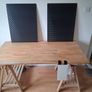 solid birch wooden desk with peg board Image 3