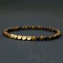Handmade 4mm Natural Stone Beads  Copper Beaded Tiger Eye  Bracelet Image 2