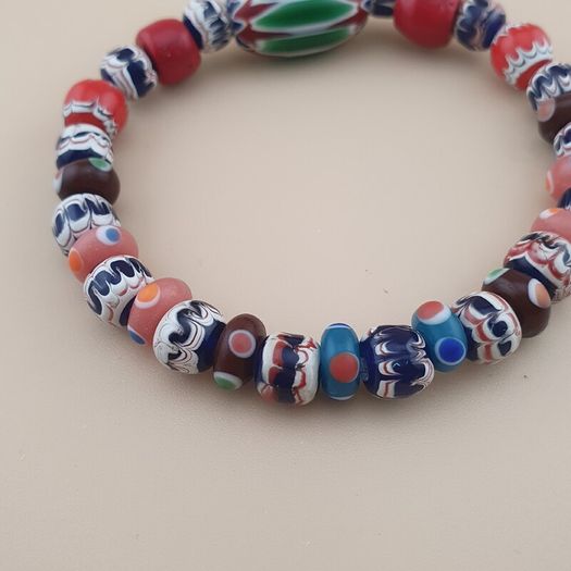 Vintage Venetian Style mix Glass Bead Bracelet