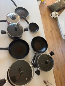 9 Piece Tefal Non-Stick Cookware Set Sold as a Set (Non-Induction)