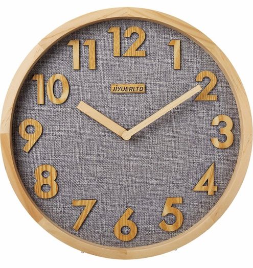 12 inches Wall Clock Kitchen Clock Silent Non-Ticking Quartz 3D Wood Numbers Display (MULTIPLE COLOURS)