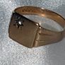 Vintage Solid Gold Signet Ring Starburst Design (2.75g) Image 7