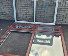 upvc windows double glazed brown / white