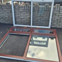 upvc windows double glazed brown / white