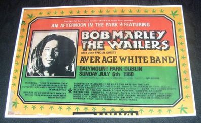 Bob Marley&The Wailers-Dalymount Park,Dublin,Ireland 06/07/1980 concert poster