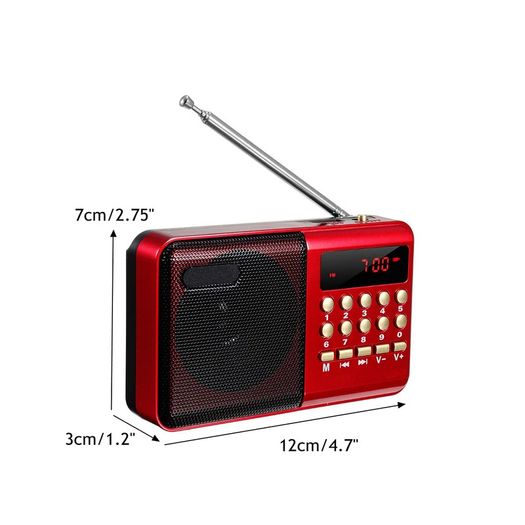 Mini Portable Radio Handheld Rechargeable Digital FM USB TF MP3 Player Speaker Devices
