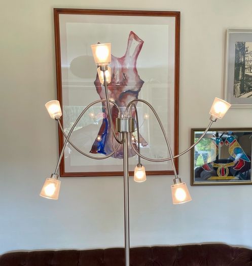 Rare IKEA Kryssbo Medusa Tentacle Jellyfish Stainless Floor Dimmer Accent Lamp