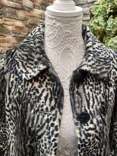 1950s style animal print Faux Fur jacket