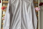 shirt j crew 100% cotton white striped shirt