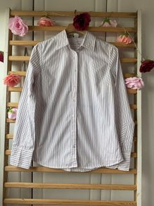 shirt j crew 100% cotton white striped shirt