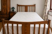 Antique Double Bed in Walnut with decorative inlay