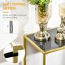 Modern Console Table, Tempered Glass Top Sofa Table with Steel Frame Adjustable Feet for Living Room, Hallway, Black Image 7