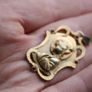 Vintage Pendant with 4 Ruby Bead  Gold Plated 40mm Image 3