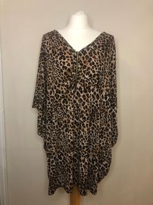 Nina Leonard leopard print blouse (4XL)