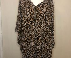 Nina Leonard leopard print blouse (4XL)