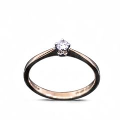 Diamond solitaire ring in 9k gold