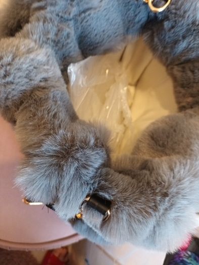 Fur grey handbag