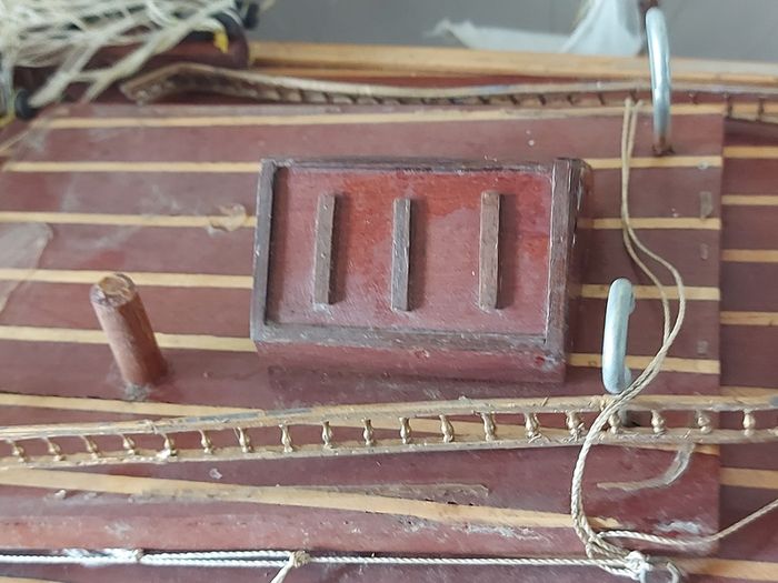 Large Timber  crafted model of the Cutty Sark, A speedy Clipper Sailboat that transported TEA in the late 19thy century